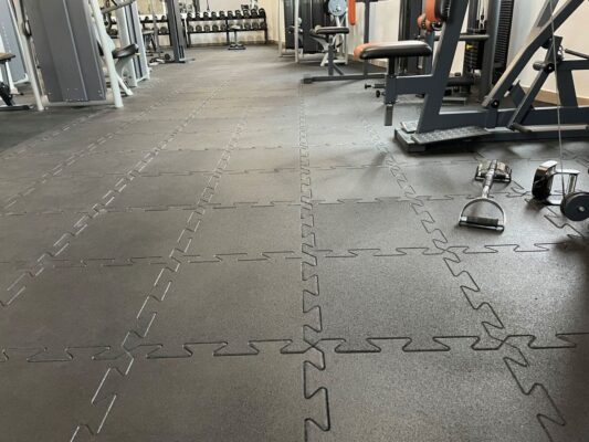 Mata gumowa SPORTFLEX BLACK - mata na siłownię